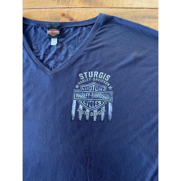 Womens Harley Davidson Black Sturgis Black Hills Rally Short Sleeve Shirt‎ Large - Picture 3 of 11